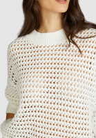 Boxy-style mesh sweater