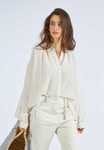 Oversized Bluse aus Baumwoll-Viskose