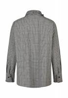 Checkered Blouse with Bow Tie