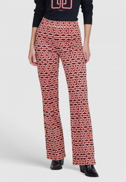 cropped trousers with jacquard pattern