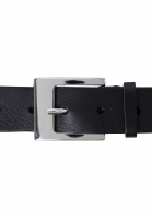 Smooth leather belt with rectangular clasp