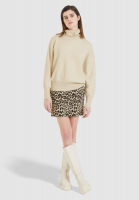 Mini skirt with leopard print jacquard