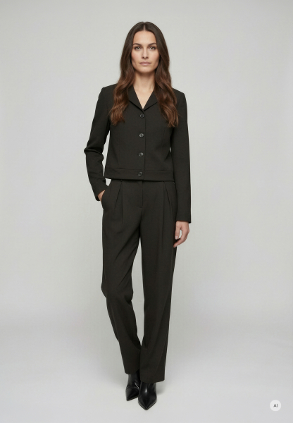 Cropped blazer with short lapels