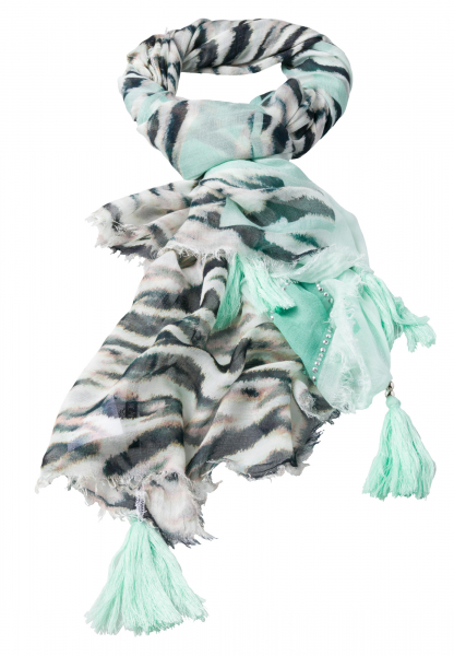 Scarf with playful tassels