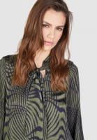 Flared blouse with abstract line print