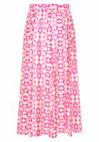 Midi skirt with pink print