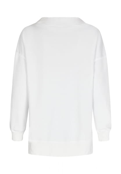 Long sweatshirt with V-neck