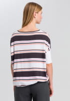Knitted shirt with striped-print