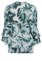 V-Ausschnitt-Bluse mit Dschungelprint