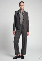 Checkered pleated pants with silver thread