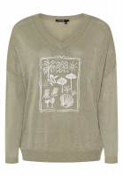Shimmering sweater with print