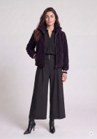 Blouson with striped knit