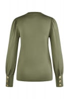 Long-sleeved shirt with gold buttons