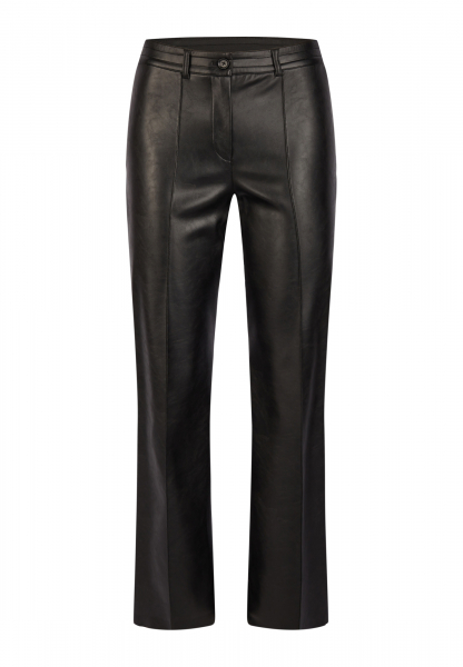 Flared trousers made from vegan leather