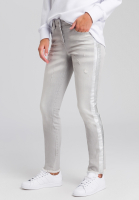 Jeans mit Metallic-Streifen