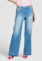 Wide-Leg-Jeans mit Kontrastsaum