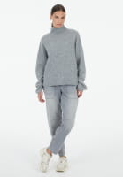 Sweater with beaded appliqué