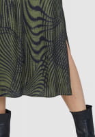 Midi skirt with abstract line print