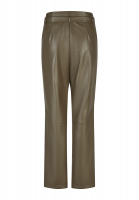 Faux leather pants with a tie belt