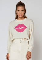 Sweater with kiss motif