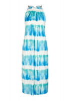 Satin dress with tie-dye print