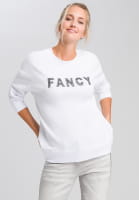 Sweatshirt with glitter stone applications