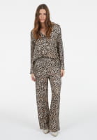 Pyjamahose mit Leoprint und Streifen