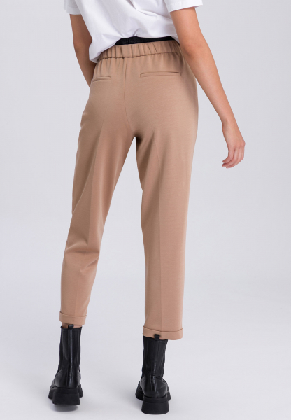 Lounge pants with waistband in two-layer look