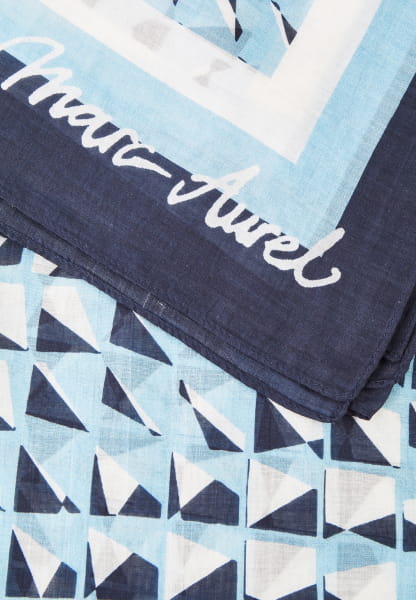 Silk scarf with geometric print