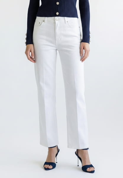 Cropped jeans with straight fit