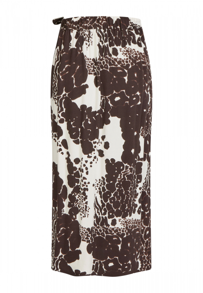 Wrap skirt with abstract flower print