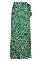 Wrap-style midi skirt