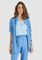 Satin top with lace trim