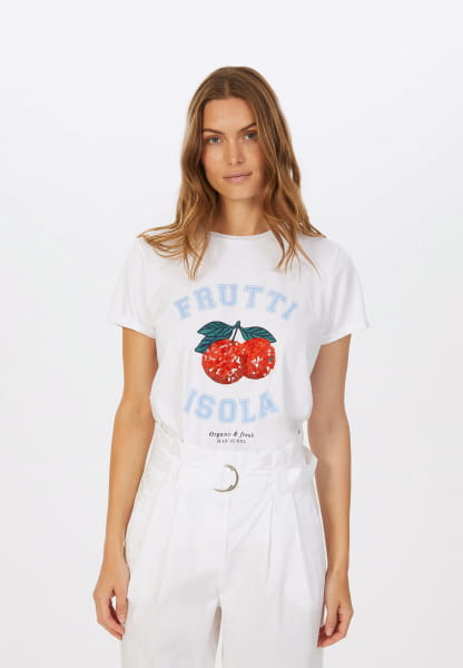 T-Shirt mit Frutti Isola Print und Stickerei