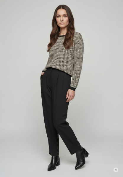 Sweater with a lurex mesh look