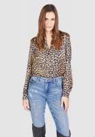 Blouse with leopard print