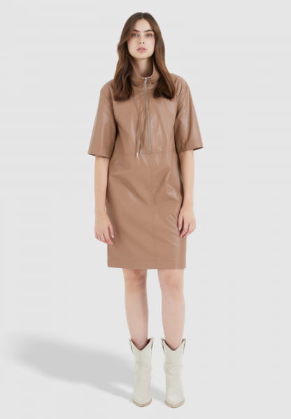 Tunic dress from vegan leather