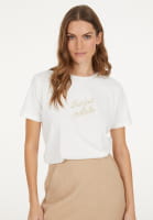 T-Shirt mit "But first cocktails" Stick