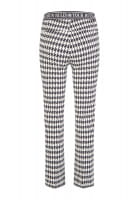 Cropped trousers with houndstooth pattern