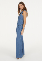 Denim vest with belt