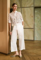 Cotton pants with belt