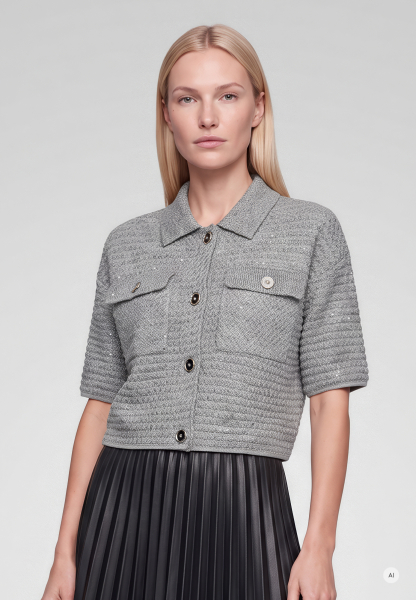 Strickjacke in sparkling 3D-Optik