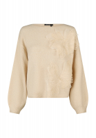 Sweater with floral applications