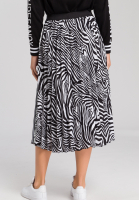 Pleated skirt with zebra print