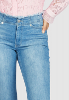 Cropped Jeans mit Fransenbund