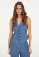 Denim vest with belt Denim vest with belt