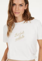 T-Shirt mit "But first cocktails" Stick