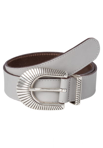 Nappa belt with art deco buckle