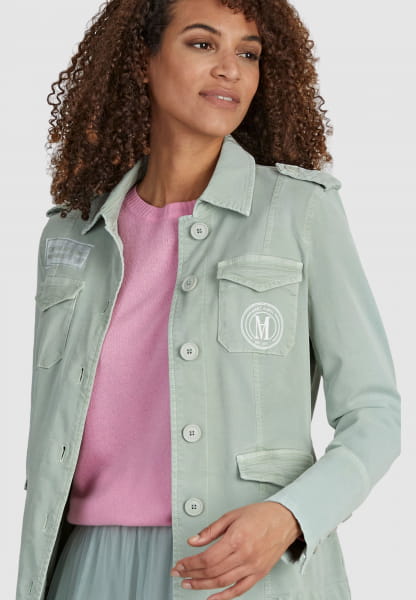 Field jacket made from sustainable lyocell blend with print