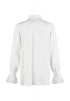 Satin blouse with tulle cuffs